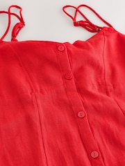 Red Button Down Midi Dress - Image 9 of 9