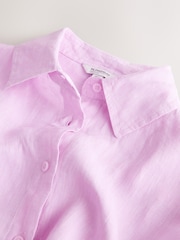 샴브레이 핑크 - N. Premium 100% 리넨 셔츠 - 3의 이미지 3