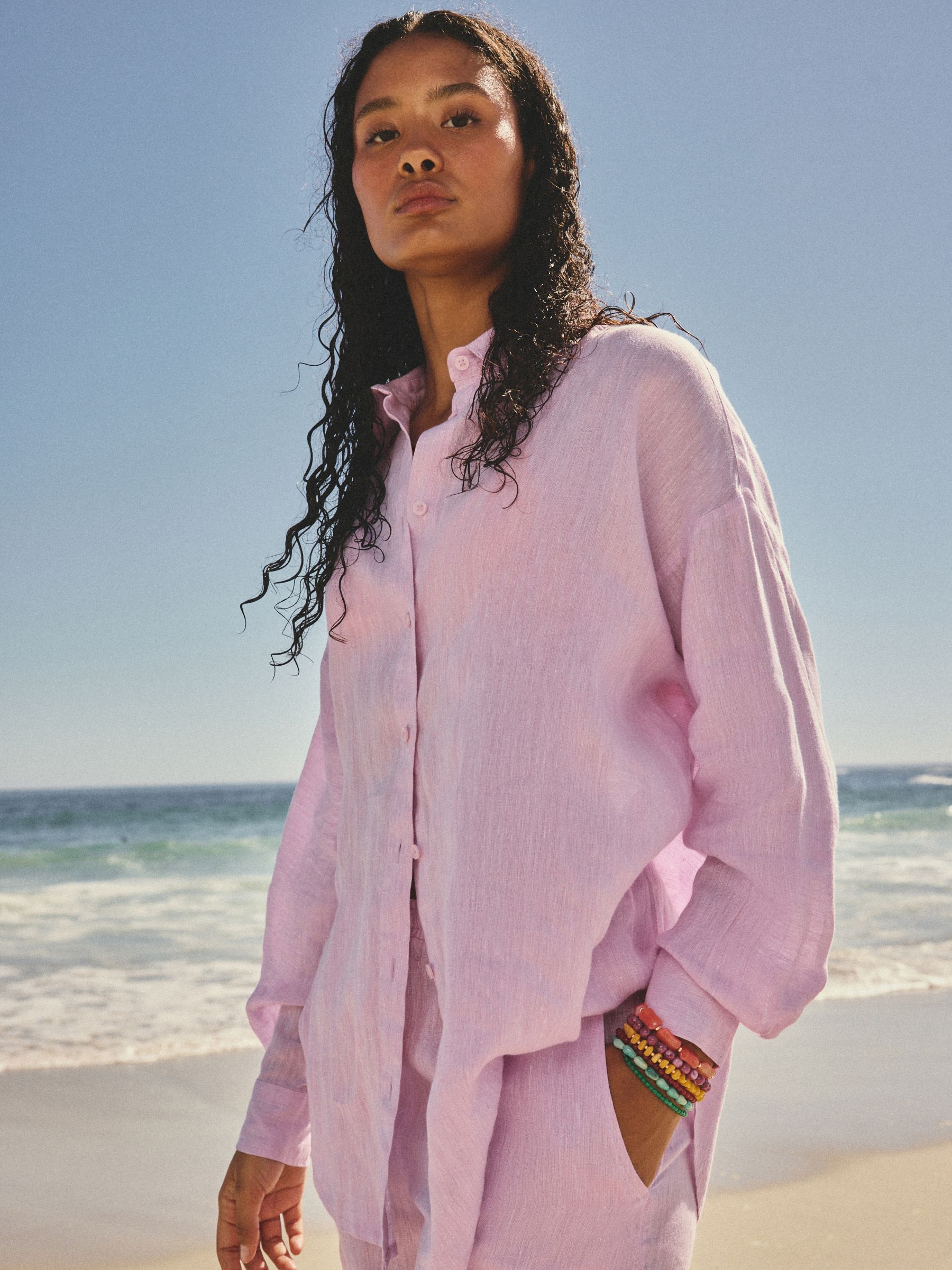 新品T. japan chambray shirtピンク Buy Chambray Pink N. Premium 100% Linen Shirt from the Next UK