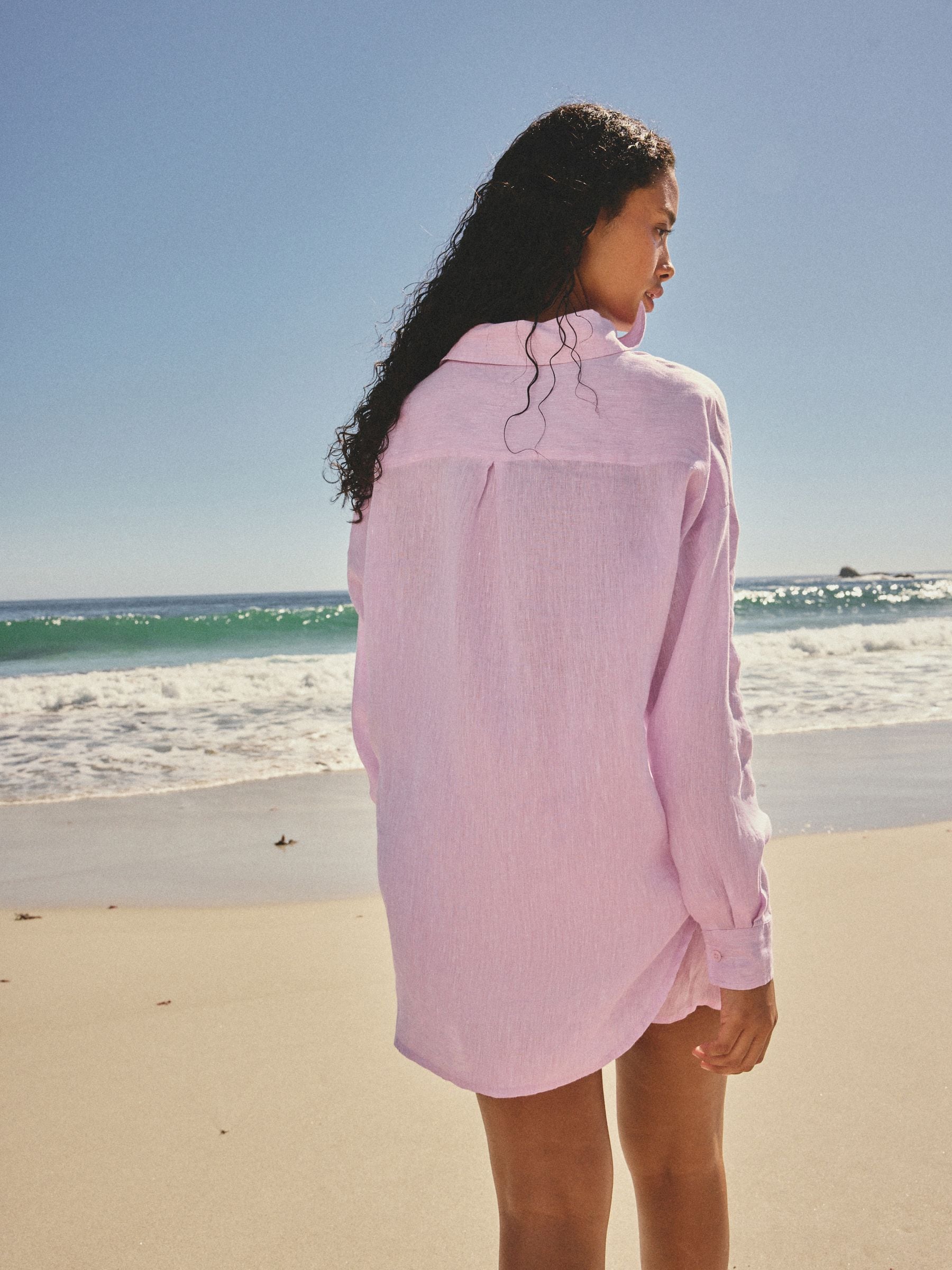 Buy Chambray Pink N. Premium 100% Linen Shirt from the Next UK