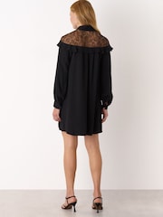 Whistles Lace Detail Crepe Mini Dress - Imagen 2 de 4