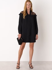 Whistles Lace Detail Crepe Mini Dress - Imagen 3 de 4