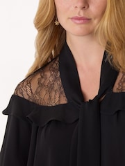 Whistles Lace Detail Crepe Mini Dress - Imagen 4 de 4