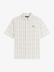 Fred Perry Cream Seersucker Check Shirt - Image 4 of 5