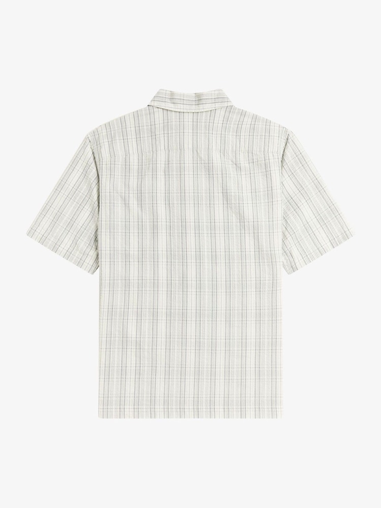 Fred Perry Cream Seersucker Check Shirt - Image 5 of 5