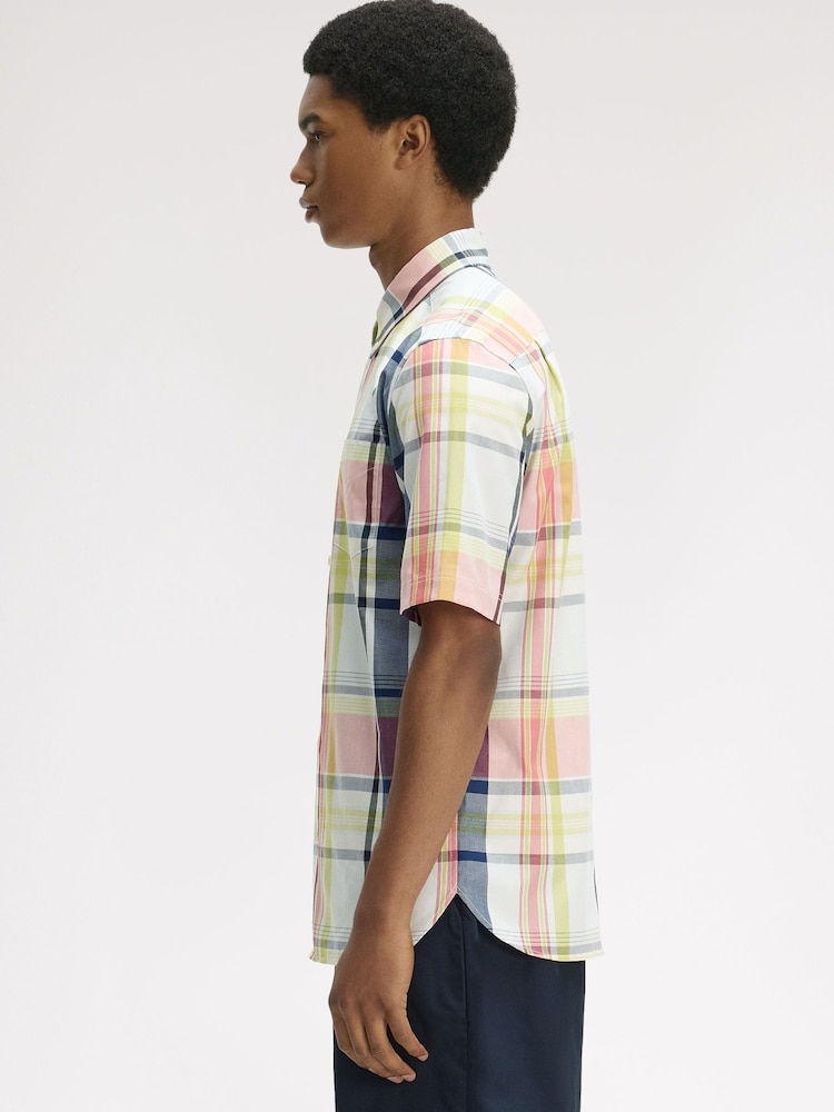 Fred Perry Blue Madras Shirt - Image 2 of 5
