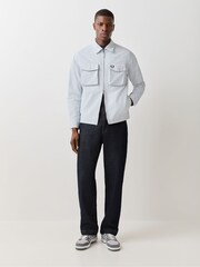 Fred Perry Light Grey Ripstop Pocket Overshirt - Image 2 of 6