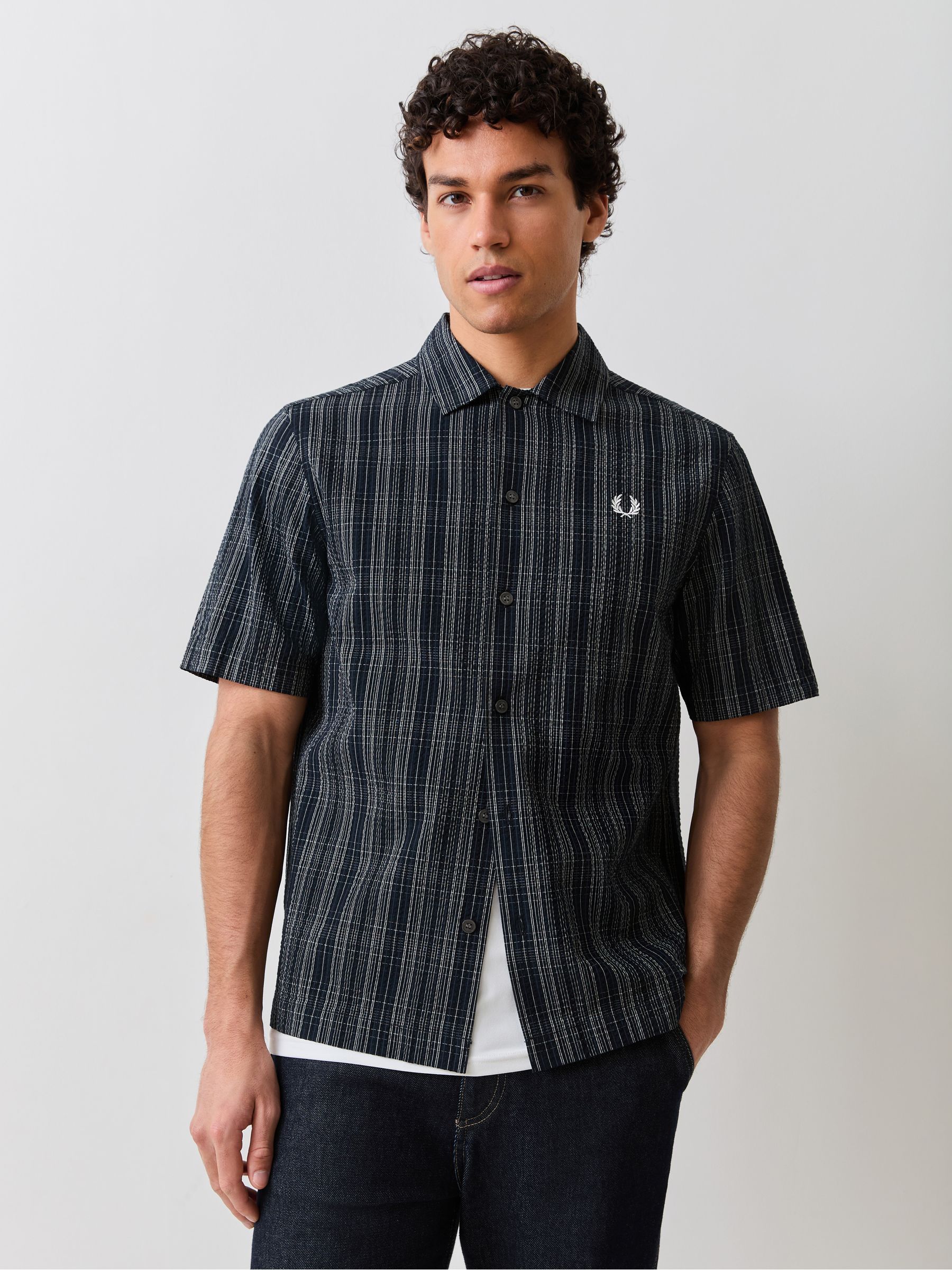 Buy Fred Perry Blue Seersucker Check Shirt from Next USA