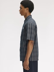 Fred Perry Blue Seersucker Check Shirt - Image 2 of 5