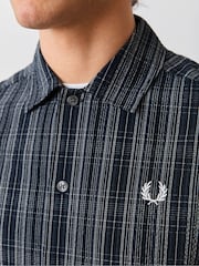 Fred Perry Blue Seersucker Check Shirt - Image 4 of 5