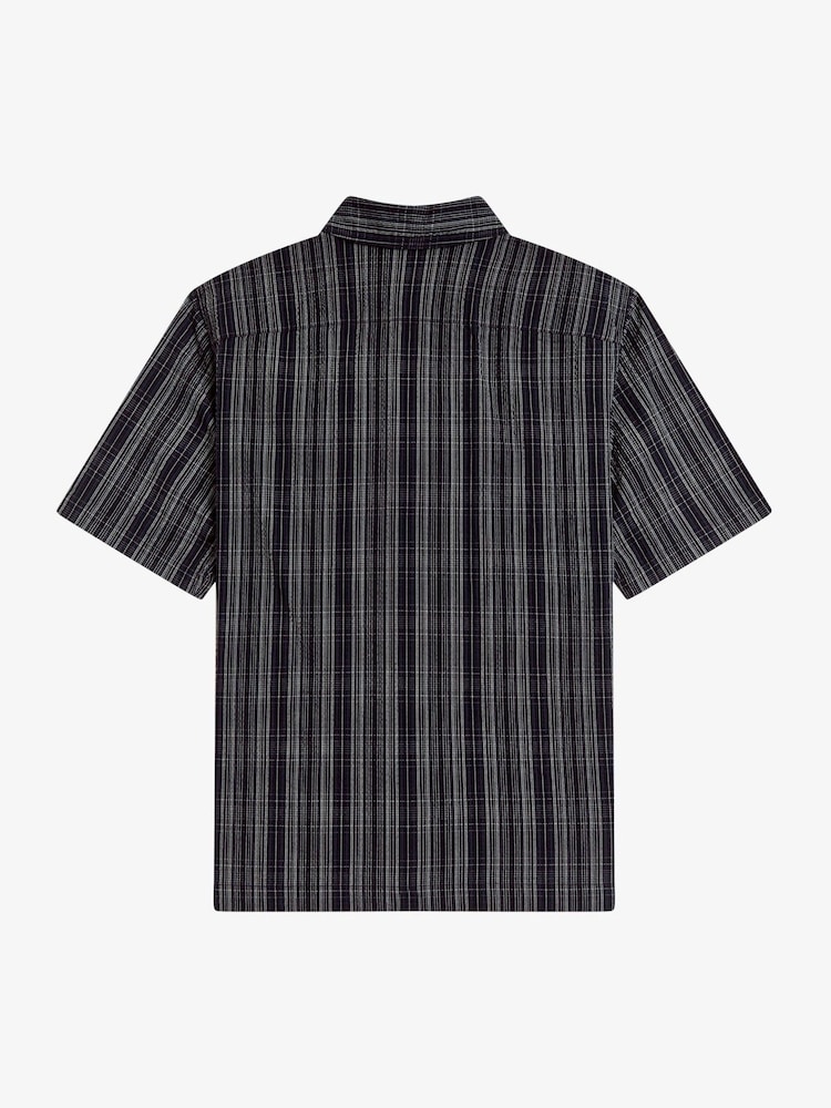 Fred Perry Blue Seersucker Check Shirt - Image 6 of 6