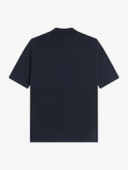 Fred Perry Blue Argyle Button Through Knitted Shirt - Image 5 of 5