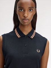 Fred Perry Blue The Sleeveless Shirt Dress - Image 4 of 5