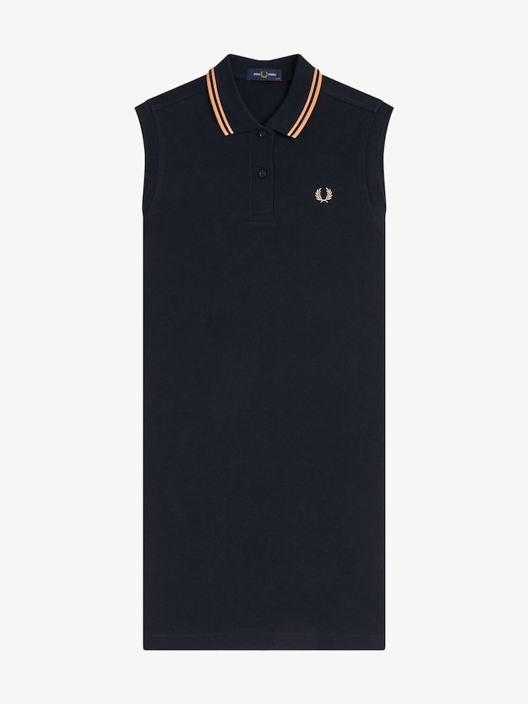 Fred Perry Blue The Sleeveless Shirt Dress - Image 5 of 5