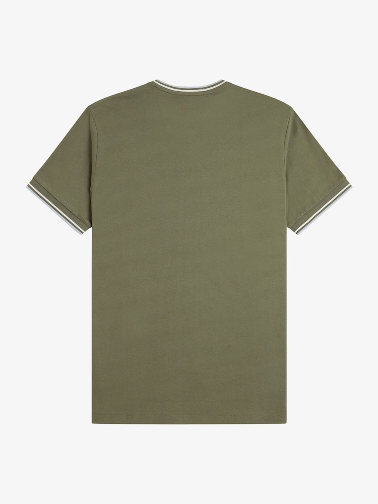 Berde - Fred Perry Twin Tipped Logo T-Shirt - Larawan 6 ng 6