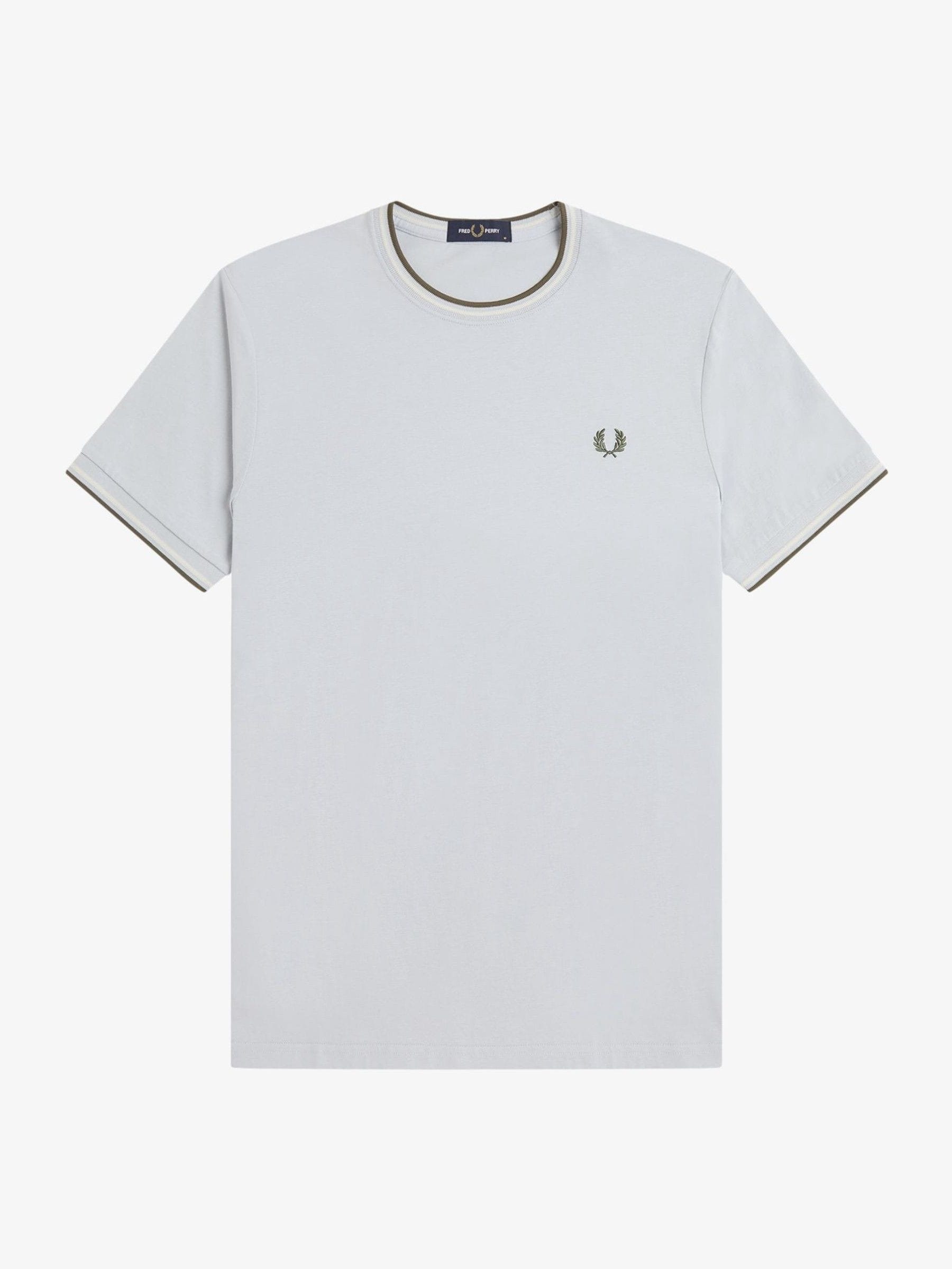 Buy Fred Perry Light Grey Twin Tipped Logo T-Shirt from Next USA