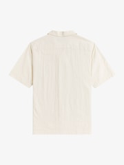 Fred Perry Cream Seersucker Revere Collar Shirt - Image 6 of 6