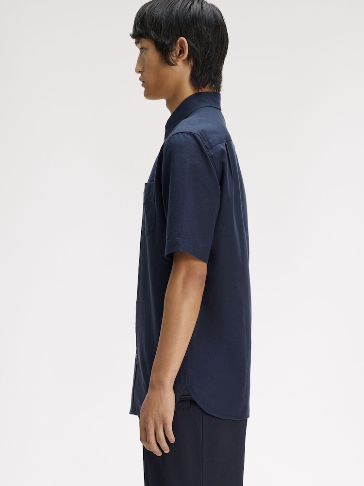 Fred Perry Dark Blue Oxford Shirt - Image 2 of 5