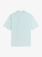 Fred Perry Light Blue Seersucker Revere Collar Shirt - Image 6 of 6
