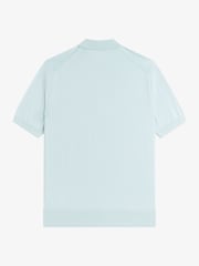 Fred Perry Sky Blue Cotton Knitted Polo Shirt - Image 5 of 5