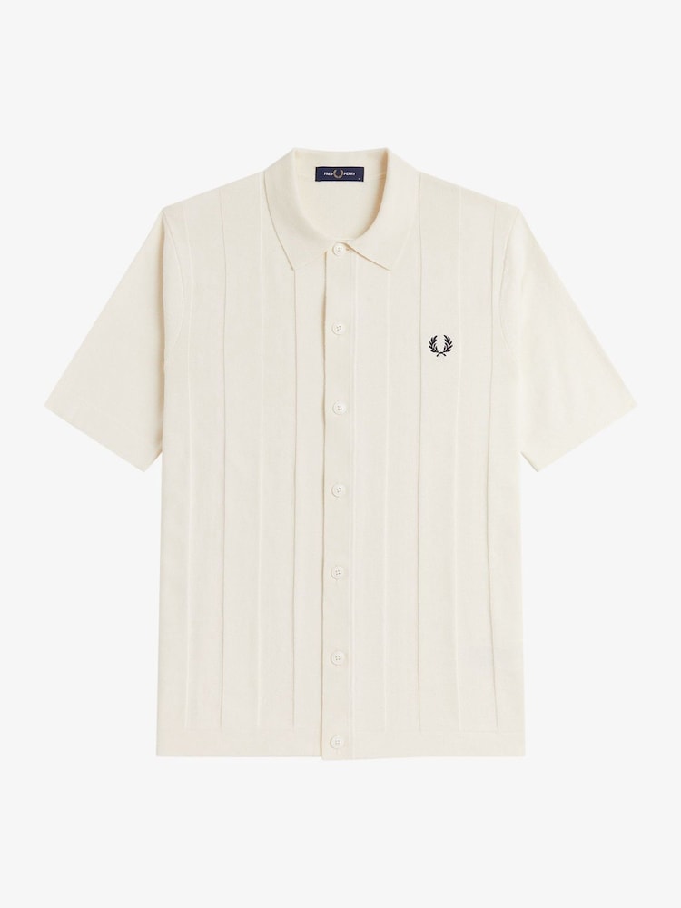 Cream - Fred Perry Tonal Vertical Stripe Shirt - Imaginea 5 din 5 Cream - Fred Perry Tonal Vertical Stripe Shirt - Imaginea 5 din 5