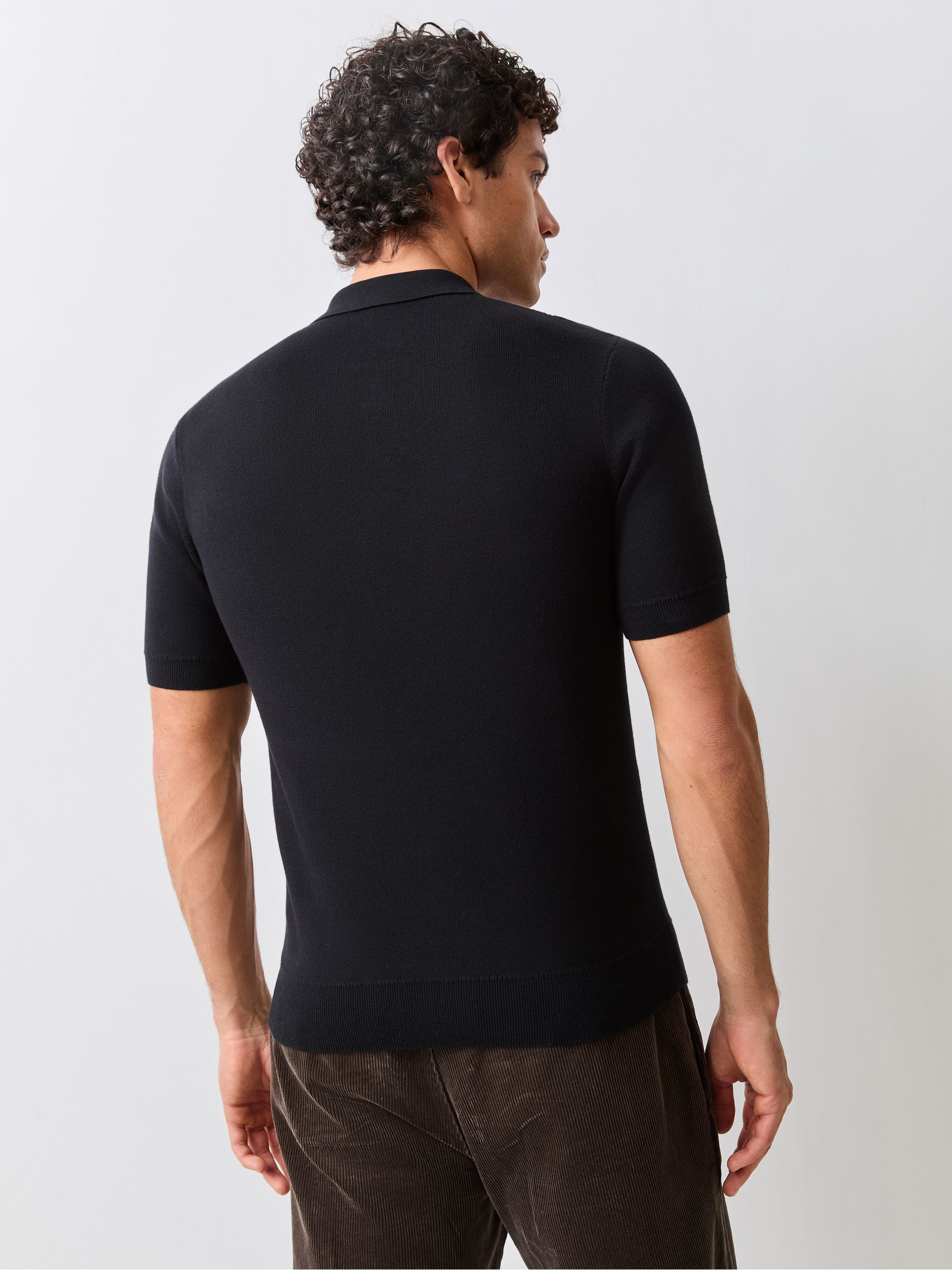 Buy Fred Perry Black Panel Detail Knitted Polo Shirt from Next USA