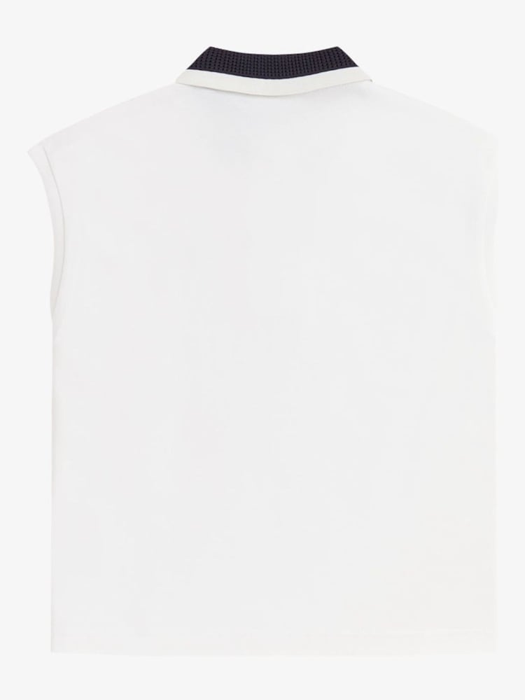 Fred Perry White Mesh Collar Polo Shirt - Image 3 of 3