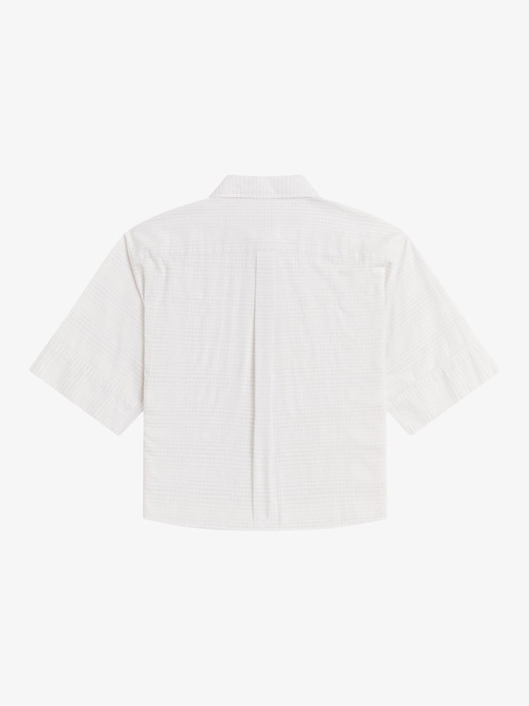 Fred Perry White Open Weave Chequerboard Shirt - Image 2 of 2