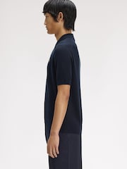 Fred Perry Navy Cotton Knitted Polo Shirt - Image 2 of 5
