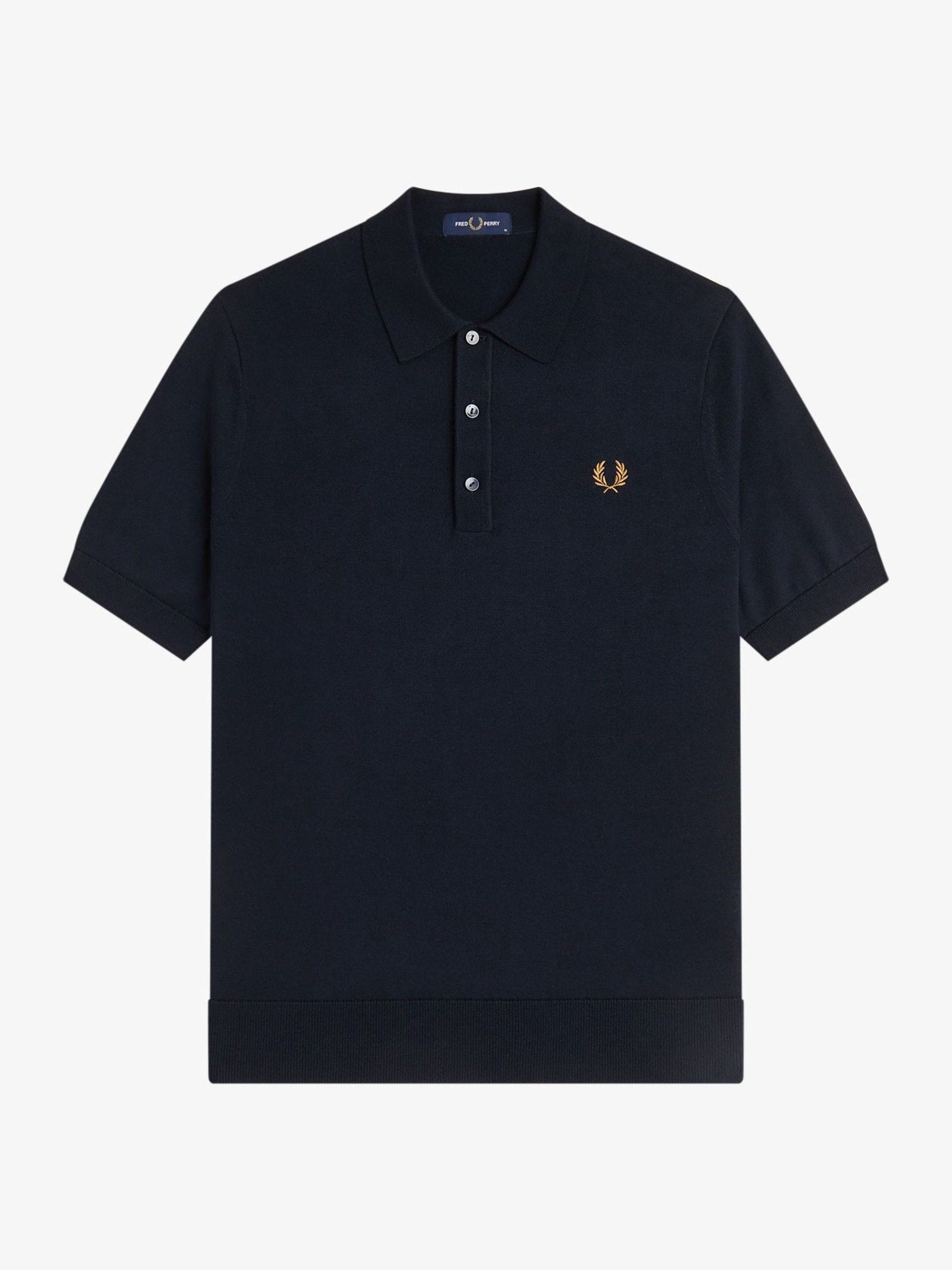 FRED PERRY ニットポロ　 ネイビー Buy Fred Perry Navy Blue Cotton Knitted Polo Shirt from Next USA