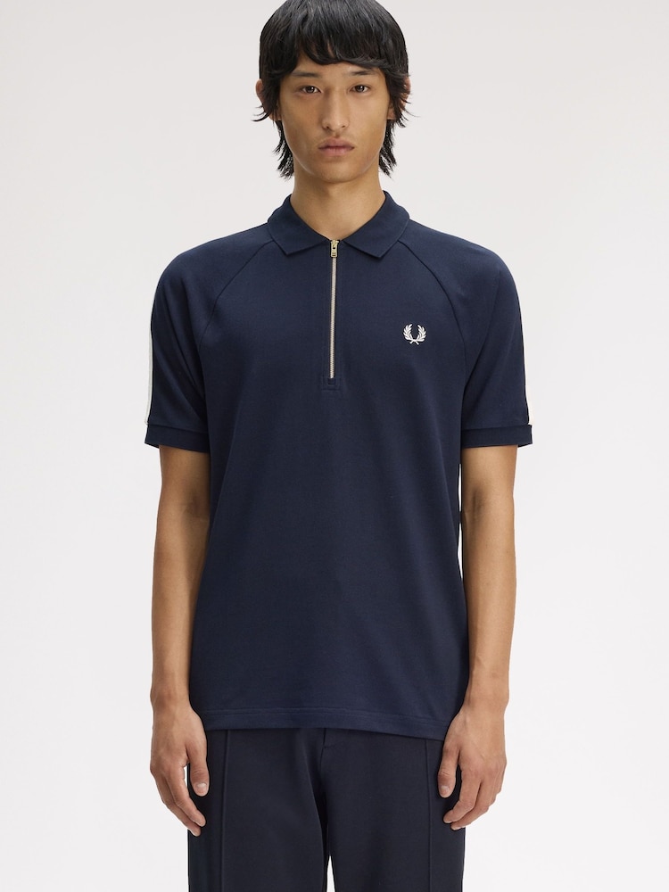 Fred Perry Blue Cable Taped Polo Shirt - Image 1 of 5