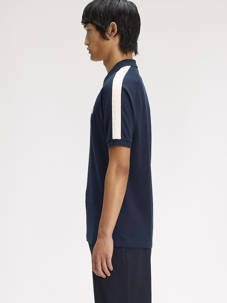 Fred Perry Blue Cable Taped Polo Shirt - Image 2 of 5