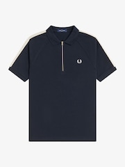 Fred Perry Blue Cable Taped Polo Shirt - Image 3 of 5