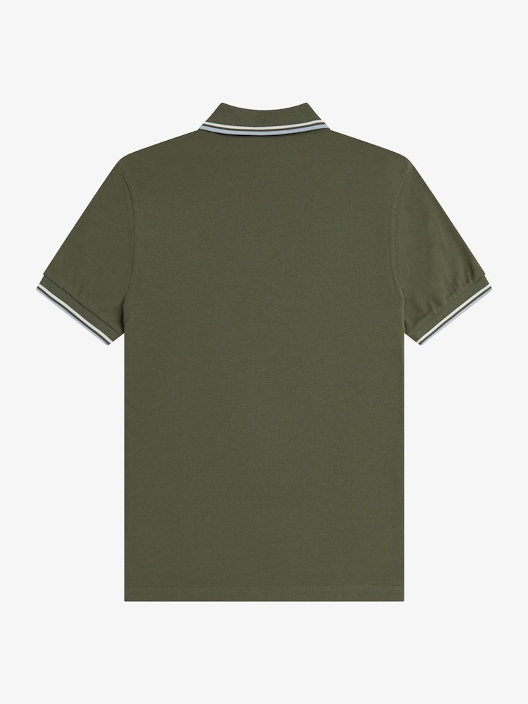Fred Perry Green Dark Tipped Short Sleeve Polo Shirt - Image 2 of 2