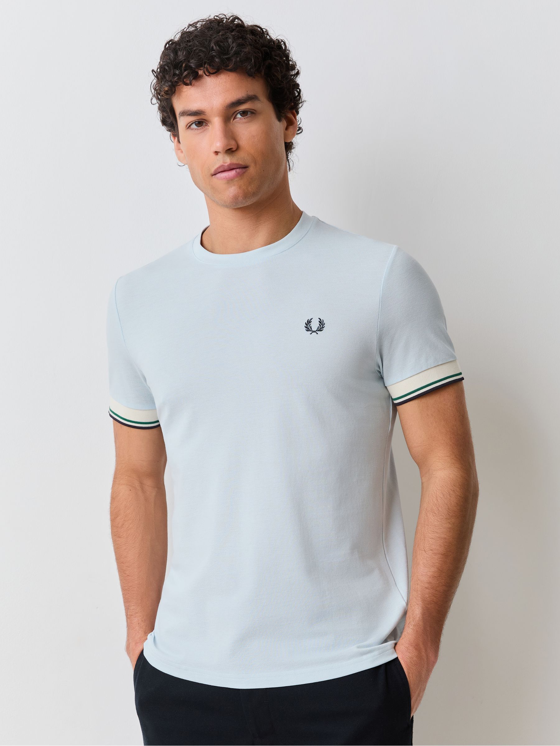 Fred Perry Men's Blue Twin Tipped Cuff T-Shirt
