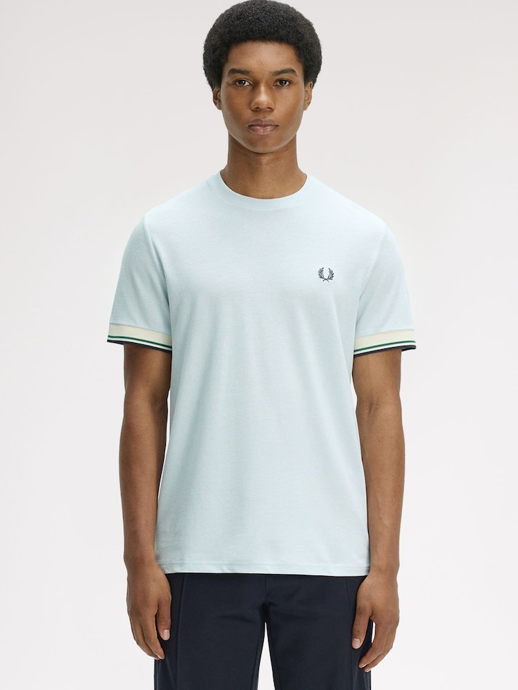 Fred Perry Blue Twin Tipped  Cuff T-Shirt - Image 1 of 5