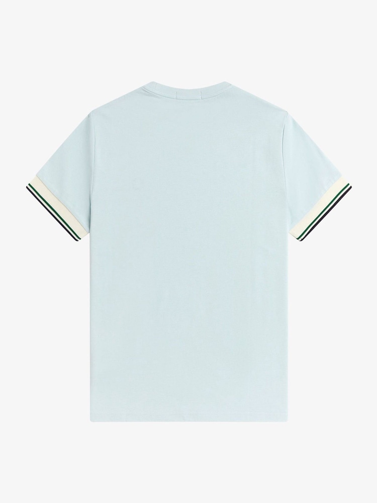 Fred Perry Blue Twin Tipped  Cuff T-Shirt - Image 6 of 6
