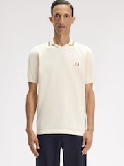Fred Perry Cream Pointelle Knitted Shirt - Image 1 of 5
