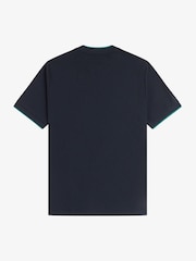 Fred Perry Blue Pocket Detail Pique T-Shirt - Image 5 of 5