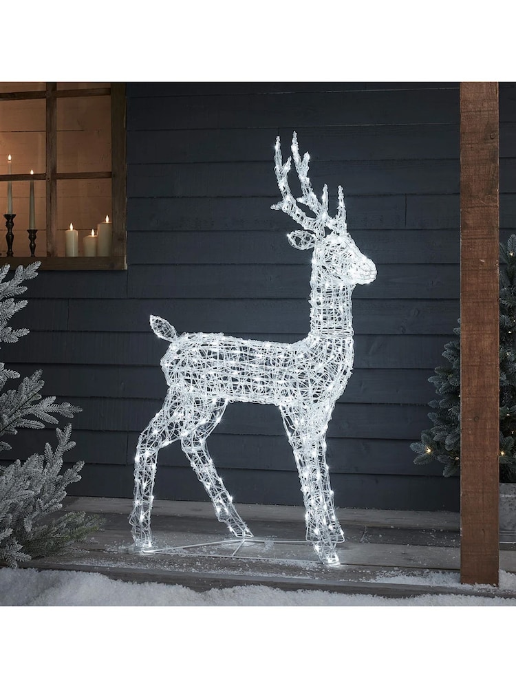 Lights4fun 1.2m Acrylic Stag LED Light Up Reindeer - Image 2 of 5