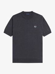 Fred Perry Grey Cotton Knitted T-Shirt - Image 4 of 5