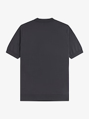 Fred Perry Grey Cotton Knitted T-Shirt - Image 5 of 5