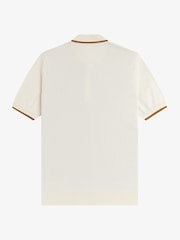 Fred Perry Cream Tonic Waffle Knitted Polo Shirt - Image 5 of 5
