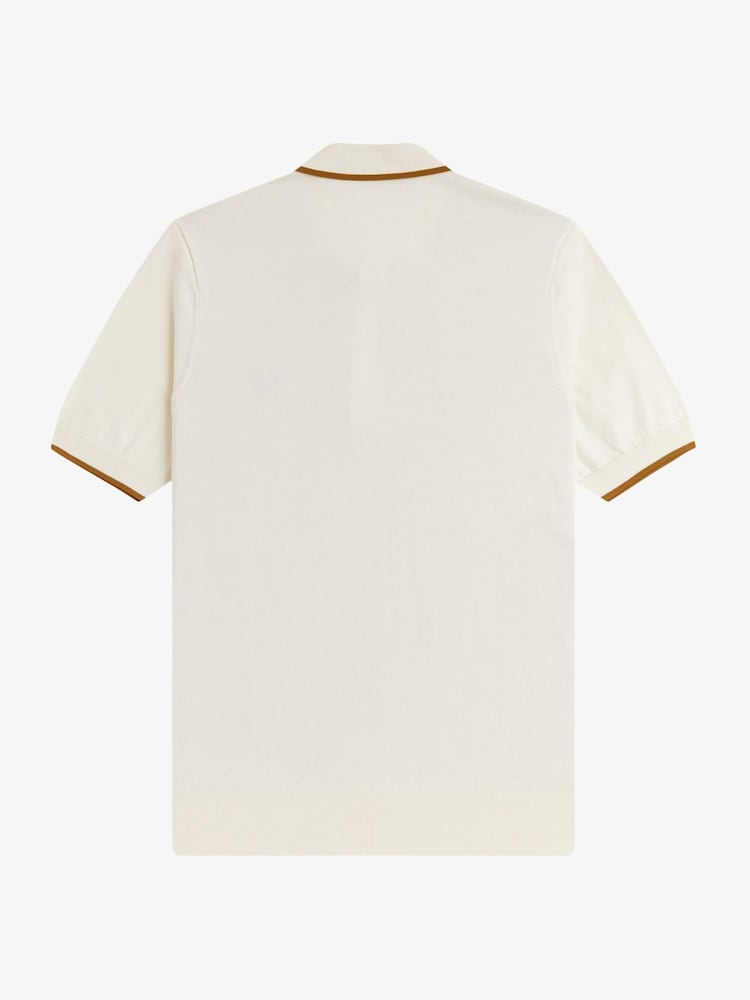 Fred Perry Cream Tonic Waffle Knitted Polo Shirt - Image 5 of 5 Fred Perry Cream Tonic Waffle Knitted Polo Shirt - Image 5 of 5
