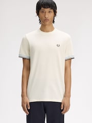 Fred Perry Cream Twin Tipped  Cuff T-Shirt - Image 1 of 5