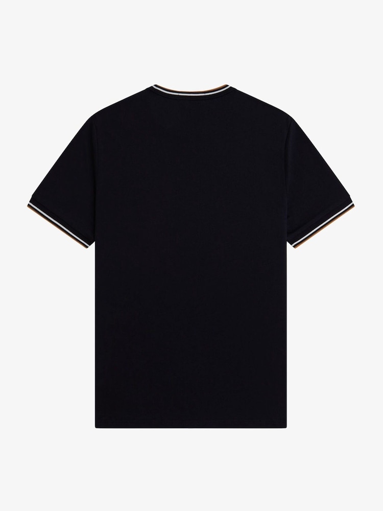 Fred Perry Black Fred Perry Twin Tipped Logo T-Shirt - Image 6 of 6