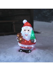 Lights4fun 32cm Santa Claus & Bear Light Up Christmas Figure - Image 1 of 2