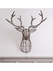 Lights4fun 84cm Rattan Stag's Head LED Christmas Light - Image 3 of 3