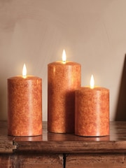 Lights4fun Orange TruGlow® Mottled LED Autumn Candle Trio - Image 6 of 7