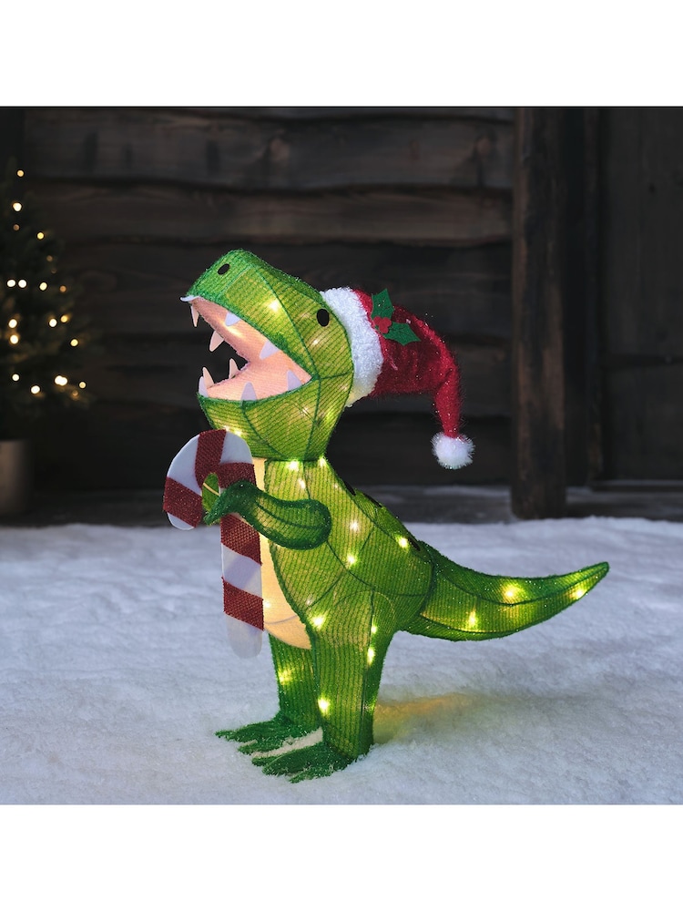 Lights4fun 53cm Christmas T-Rex Dinosaur LED Figure - Image 1 of 1 Lights4fun 53cm Christmas T-Rex Dinosaur LED Figure - Image 1 of 1